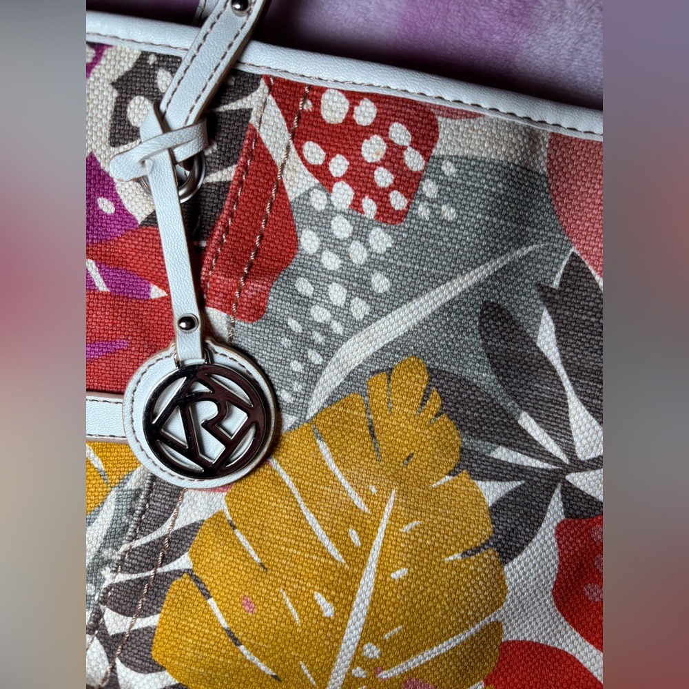 Relic by Fossil Heather Medium Tote Tropical Print canvas Handbag - Picture 2 of 12